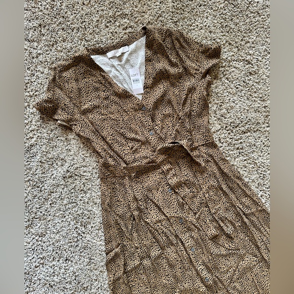 NWT Loft leopard print midi dress, 4 - Picture 3 of 5